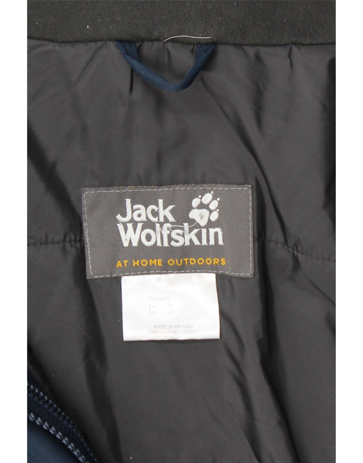 JACK WOLFSKIN Giacca a vento con cappuccio da donna UK 24 4XL Blu navy