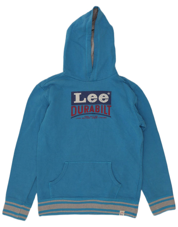 Felpa con cappuccio grafica Lee Boys 11-12 anni in cotone color block blu