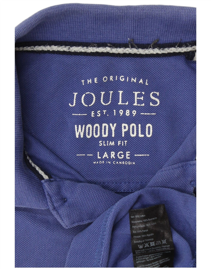 JOULES Polo da uomo slim fit grande in cotone blu