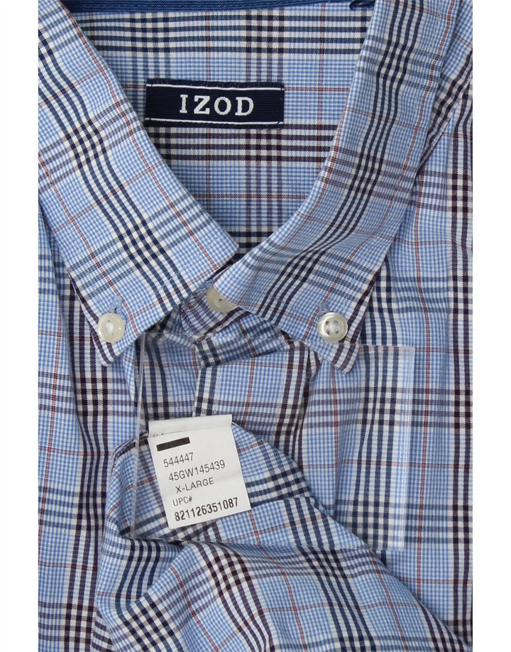 IZOD Mens Shirt XL Blue Check Cotton Vintage Izod and Second-Hand Izod from Messina Hembry 