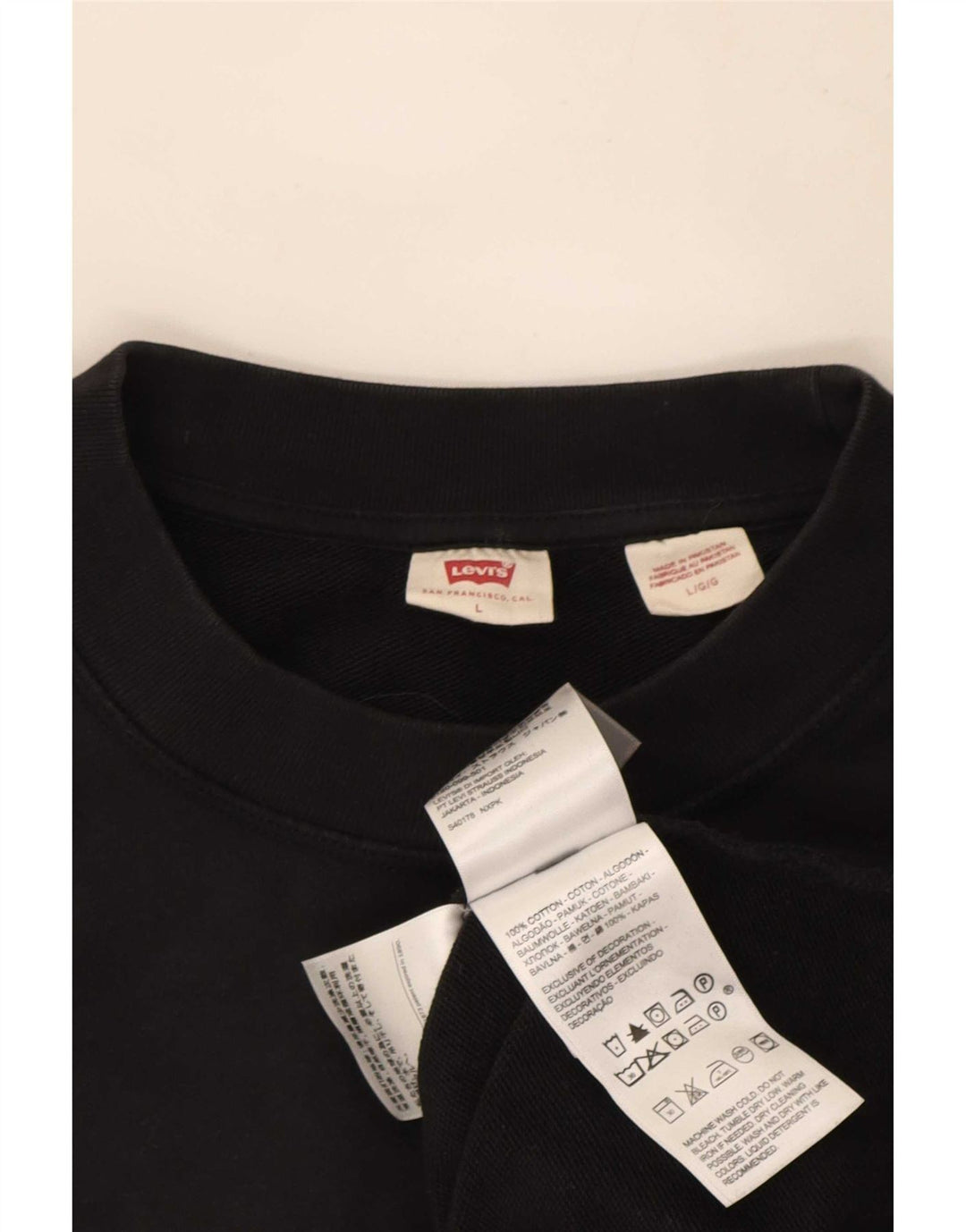 Levi's Uomo Felpa Maglione Grande Cotone Nero