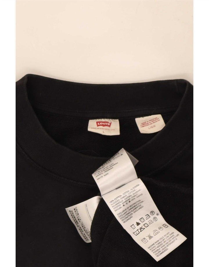 Levi's Uomo Felpa Maglione Grande Cotone Nero
