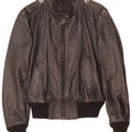 Giacca in pelle militare vintage da donna UK 14 media nera