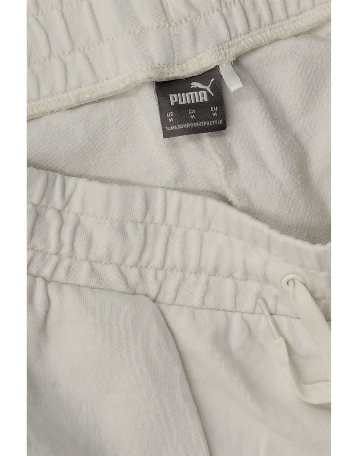 PUMA Womens Sport Shorts UK 14 Medium  White Cotton Vintage Puma and Second-Hand Puma from Messina Hembry 