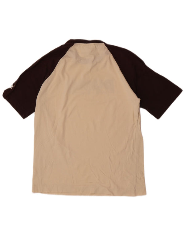 T-shirt grafica da uomo Puma Top Small in cotone color block beige