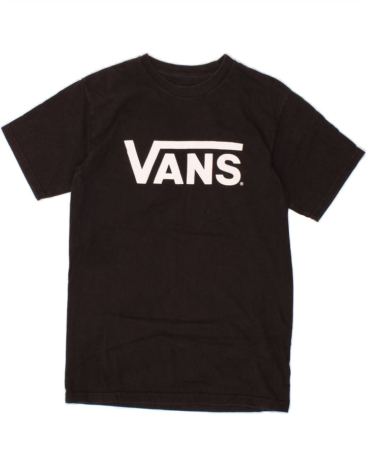 VANS Womens Graphic T-Shirt Top UK 10 Small Black Vintage Vans and Second-Hand Vans from Messina Hembry 