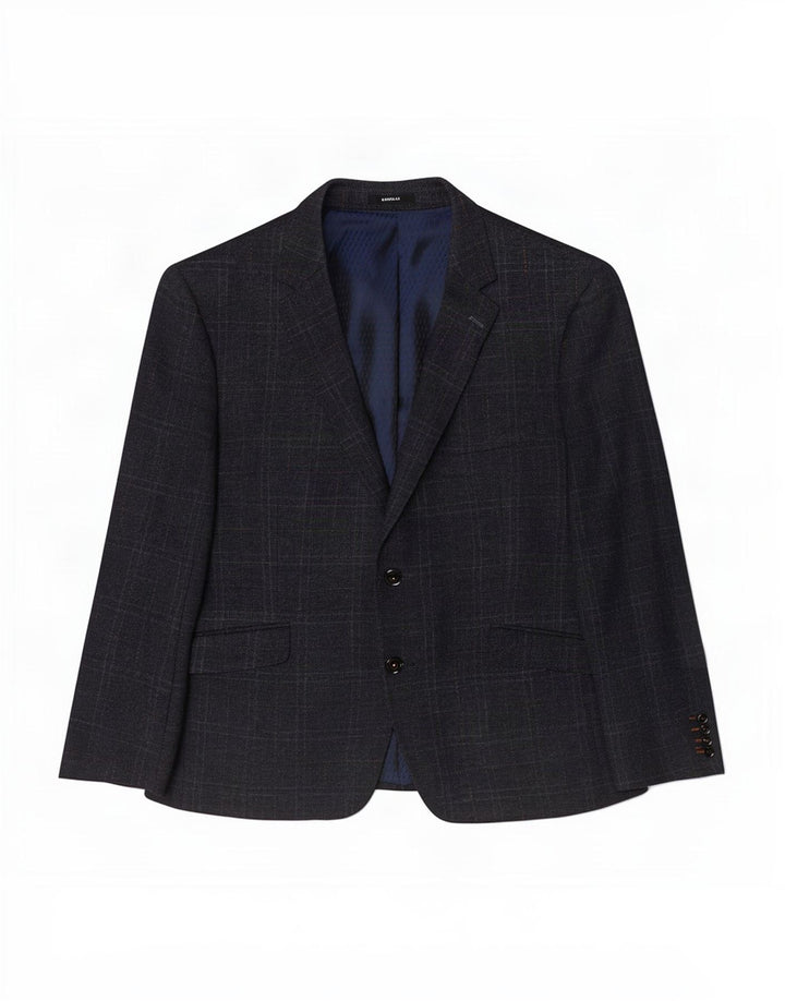 Giacca blazer da uomo a 2 bottoni Douglas UK 44 2XL lana a quadri blu navy