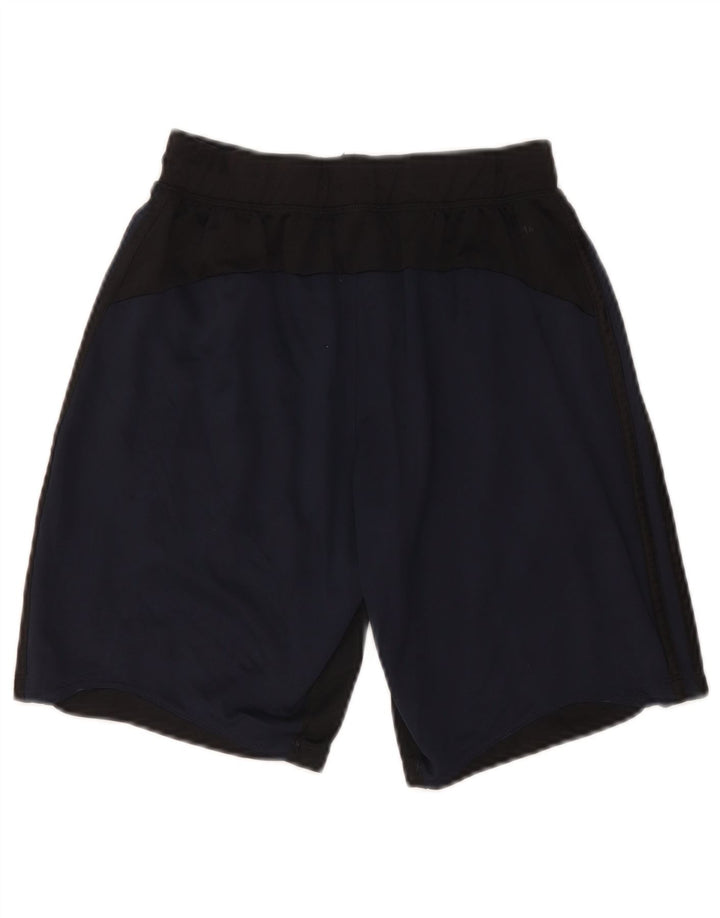 Pantaloncini sportivi Adidas Climalite da uomo piccoli in poliestere color block blu navy