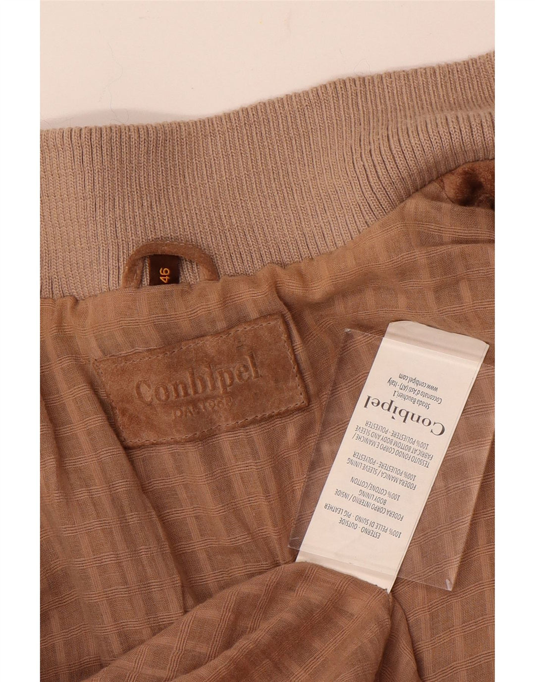 Giubbotto Bomber Donna Scamosciato Conbipel IT 46 Large Pelle Beige