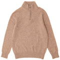 Maglione da uomo Marks & Spencer con zip e collo piccolo in lana beige