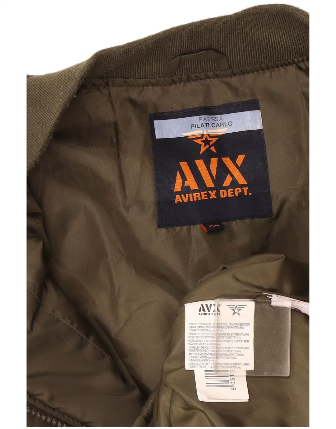 Giubbotto bomber da uomo Avirex UK 42 XL Poliestere kaki