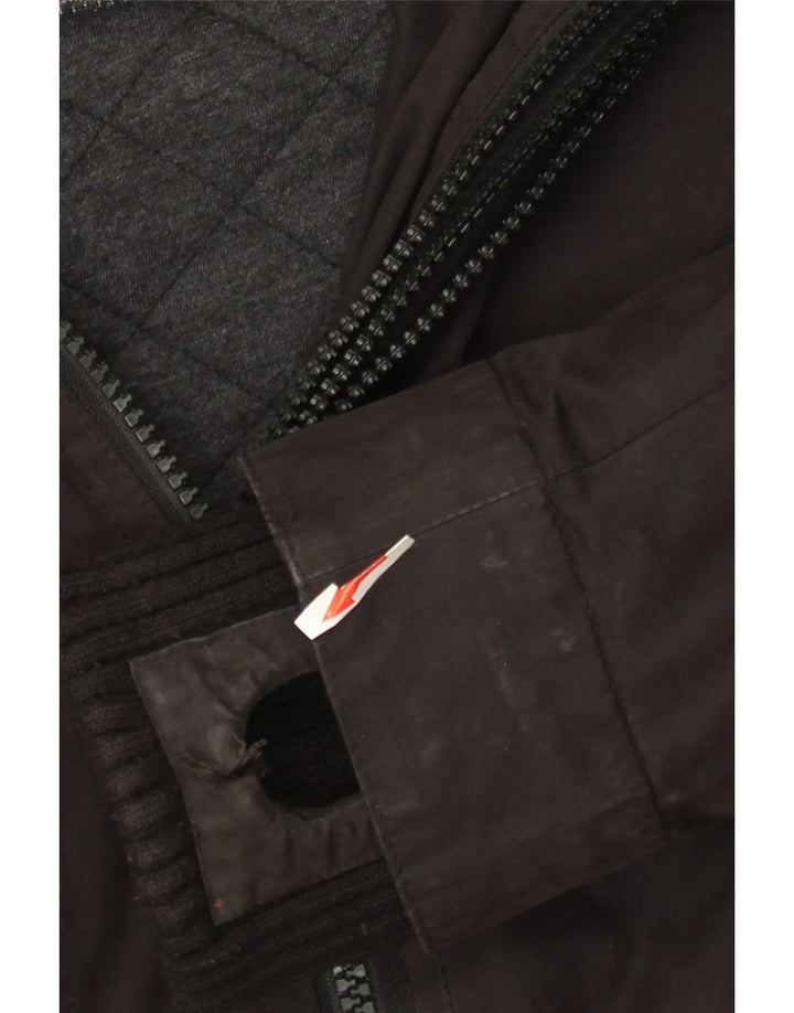Giacca a vento con cappuccio da donna Superdry The Windbomber UK 14 media nera