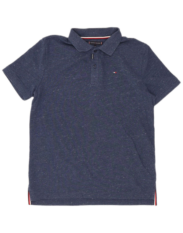 Polo Tommy Hilfiger da bambino 13-14 anni in cotone screziato blu navy