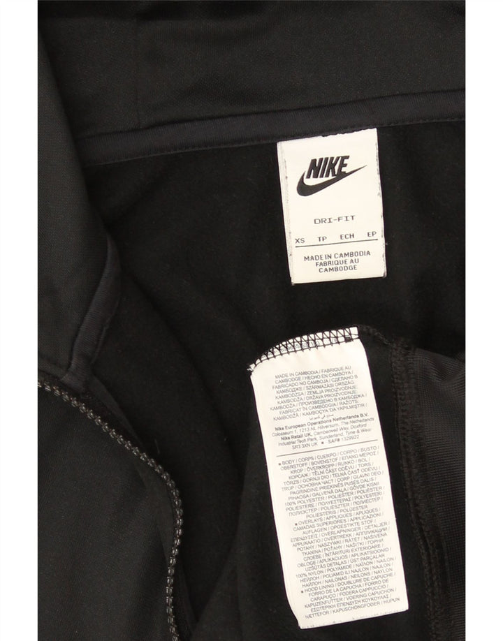 Felpa con cappuccio e zip Nike da uomo XS in poliestere nero