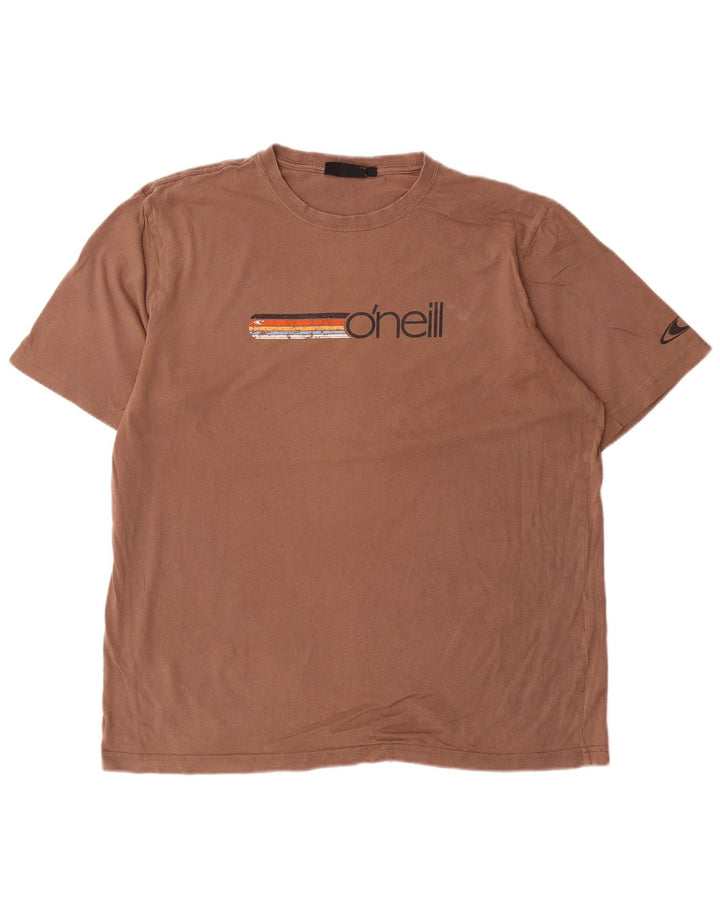 T-shirt grafica da uomo O'Neill Top XL in cotone marrone