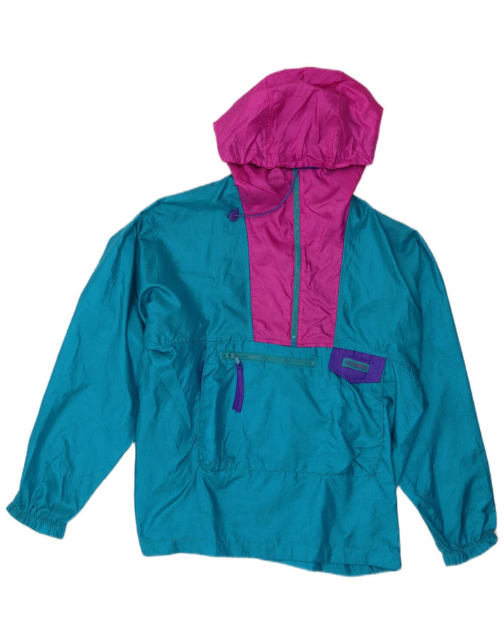 COLUMBIA Giacca anorak oversize da donna UK 16 Large Turchese Colorblock