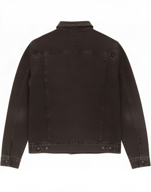 Giacca in denim Sherpa da uomo Zara UK 40 grande cotone nero