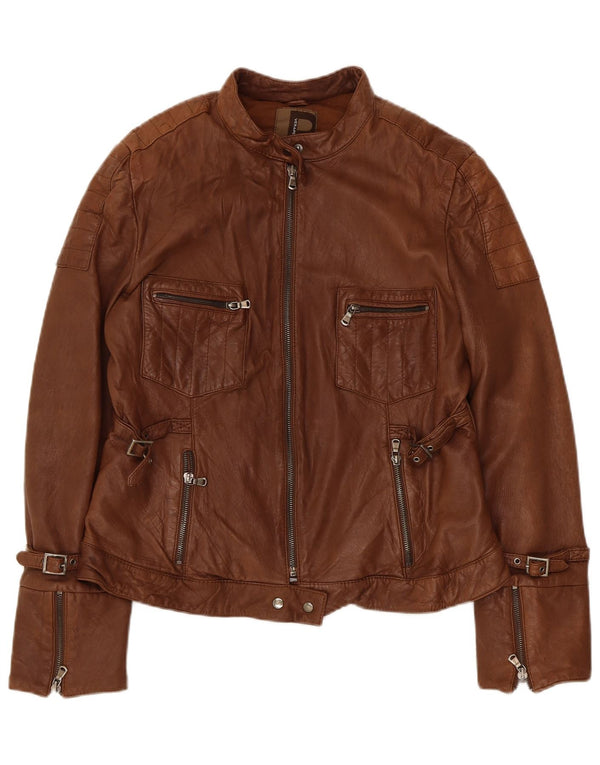 Giacca In Pelle Donna Conbipel IT 46 Large Pelle Marrone