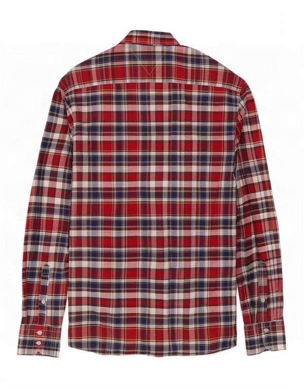 Camicia personalizzata da uomo Tommy Hilfiger in cotone a quadri rossi medi