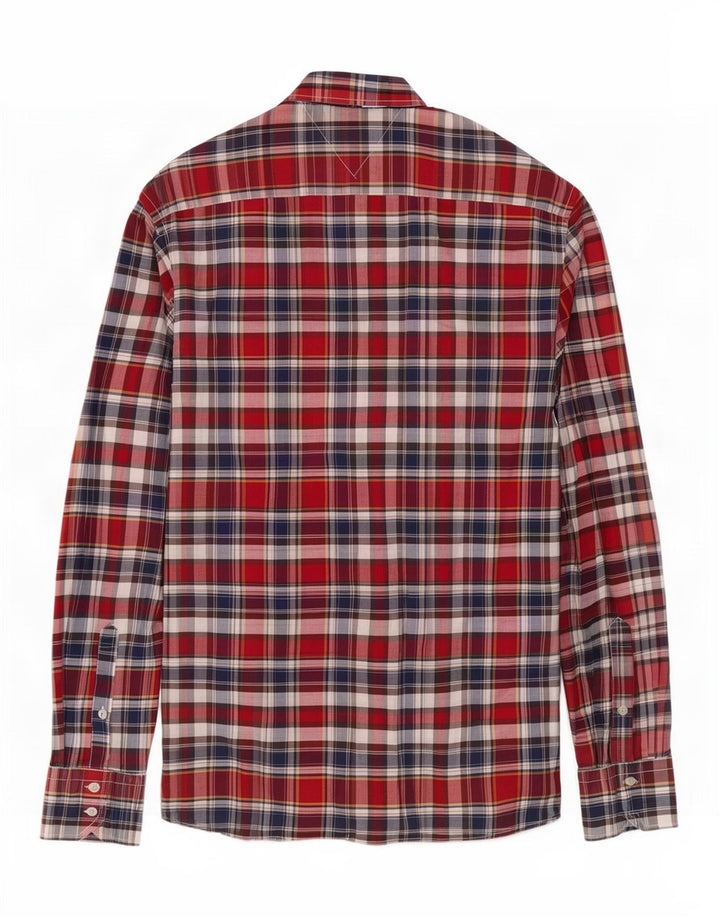 Camicia personalizzata da uomo Tommy Hilfiger in cotone a quadri rossi medi