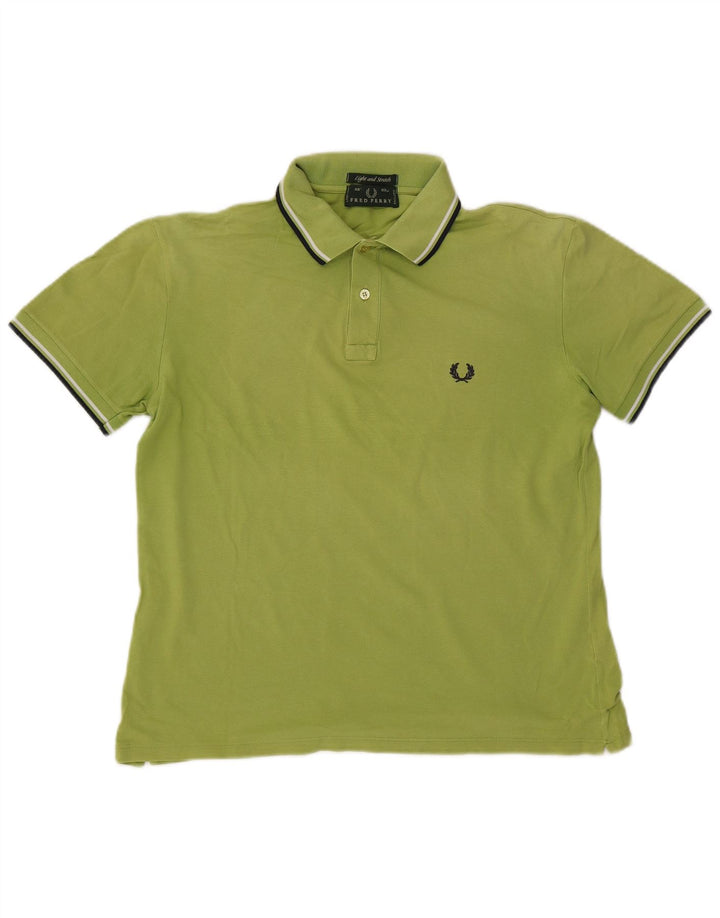 Polo da uomo Fred Perry in cotone a righe verdi grandi