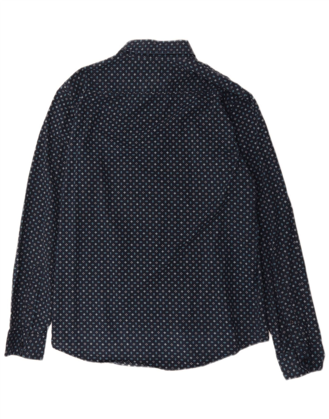 Camicia da uomo classica Jack Wills in cotone geometrico blu navy medio