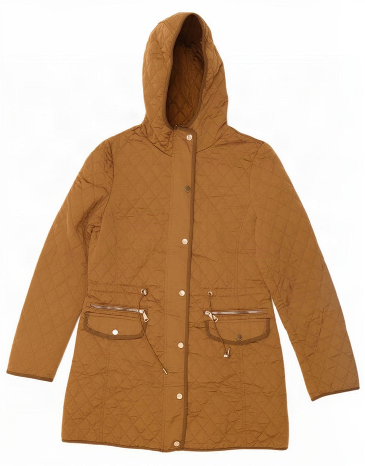 Giacca trapuntata con cappuccio da donna Zara UK 12 Beige medio
