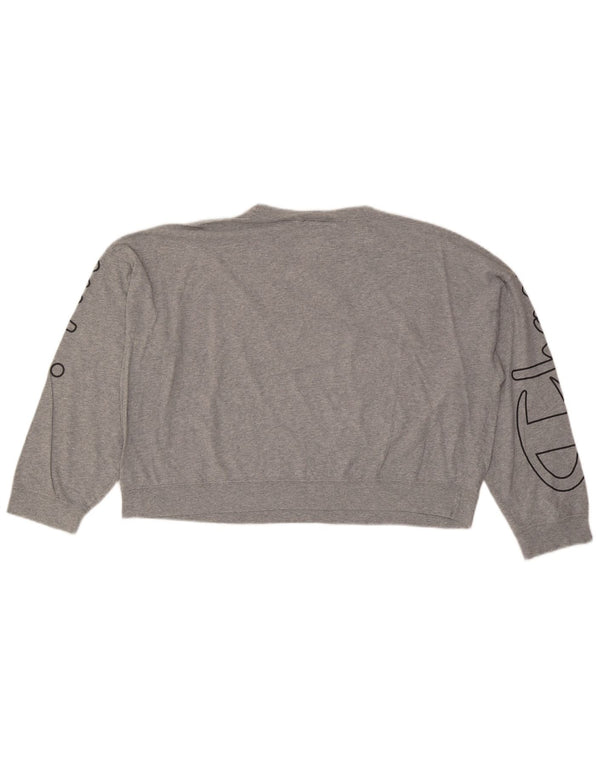 CHAMPION Felpa oversize con grafica corta da donna UK 6 XS Grigio