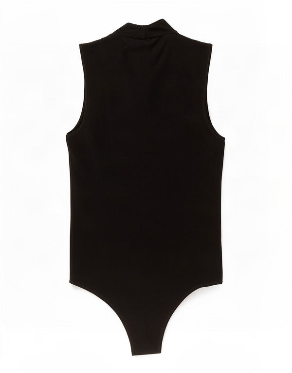 Body senza maniche da donna Benetton UK 12 cotone nero medio