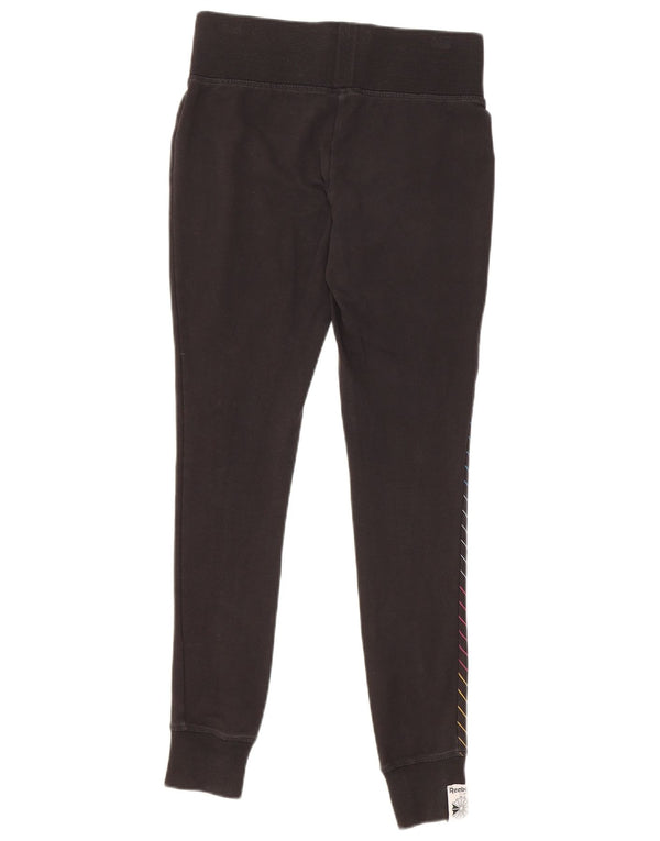 Leggings grafici da donna Reebok UK 10 Small Black Striped Cotton