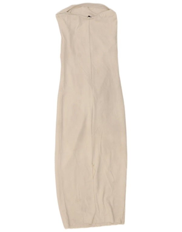 Abito aderente senza spalline ritagliato da donna Zara UK 12 bianco medio