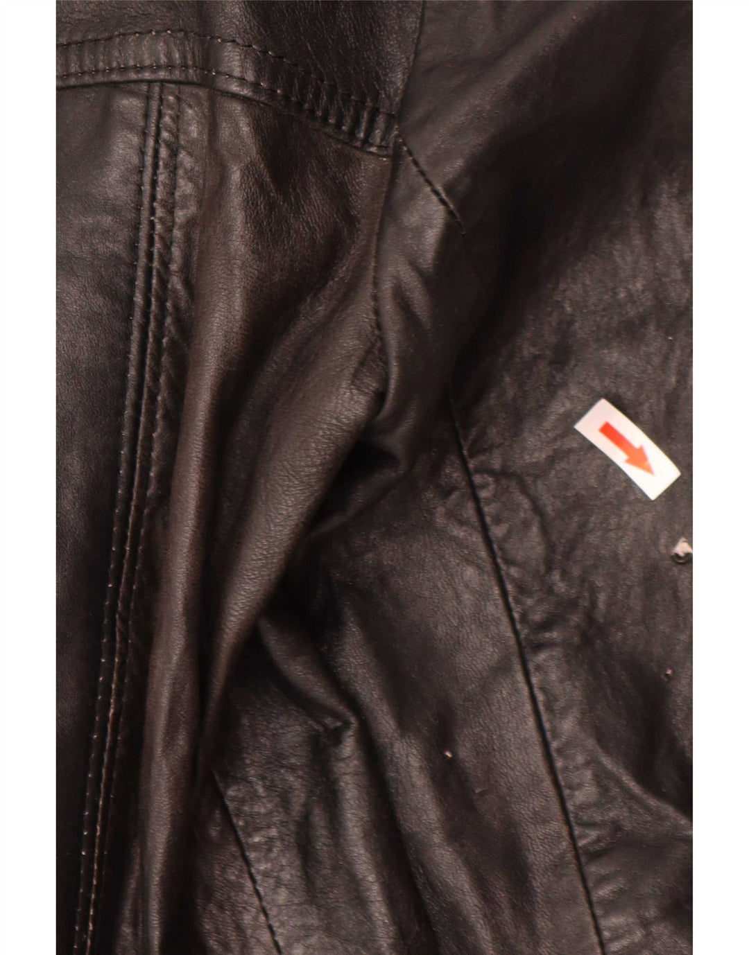 Giacca blazer in pelle vintage da donna a 3 bottoni IT 44 media nera