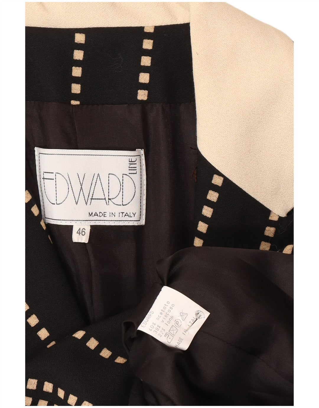 Giacca blazer a 3 bottoni lunga da donna Edward IT 46 grandi righe nere