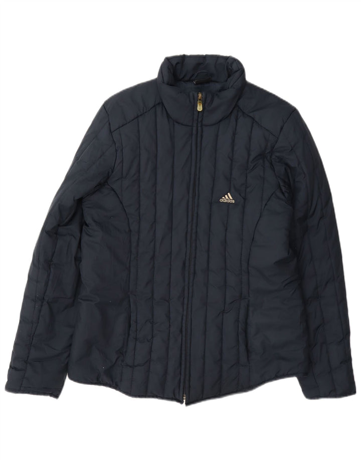 Giacca imbottita da donna Adidas UK 10 Small blu navy in poliestere