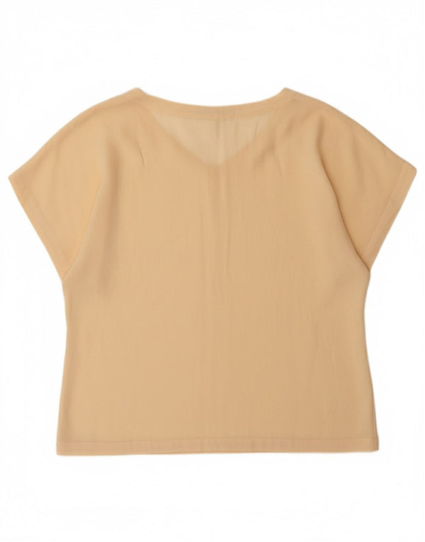 MAX MARA T-shirt da donna Top UK 14 Large Beige Seta