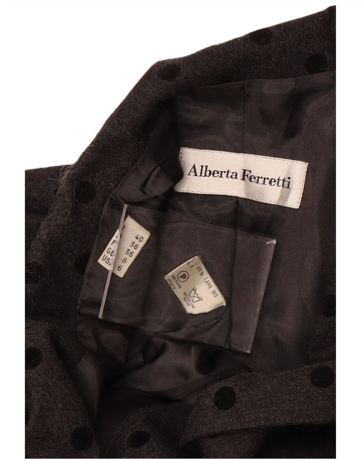 Soprabito da donna ALBERTA FERRETTI UK 8 piccolo in lana a pois grigi