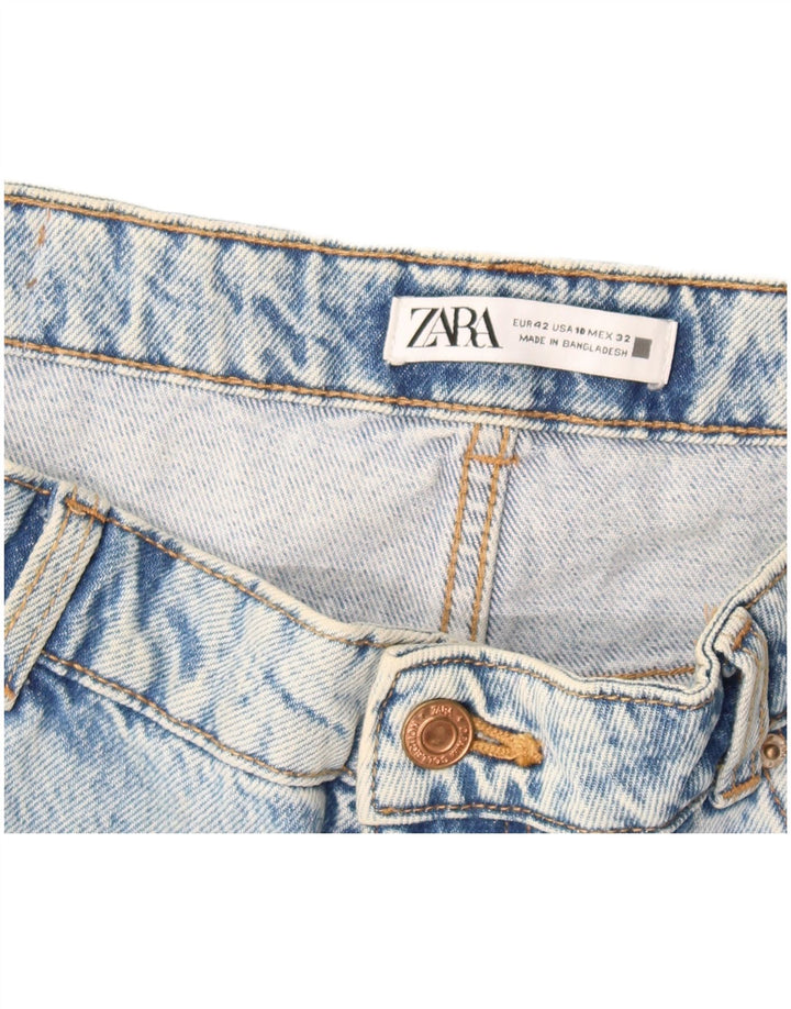 Pantaloncini in denim invecchiato Zara da donna EU 42 Large W32 Blu