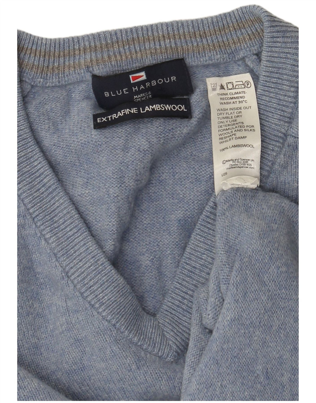 Maglione da uomo Marks & Spencer Blue Harbour con scollo a V Blu medio