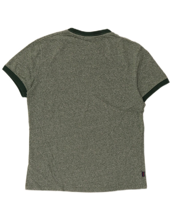 T-shirt da uomo Superdry Top in cotone screziato verde medio