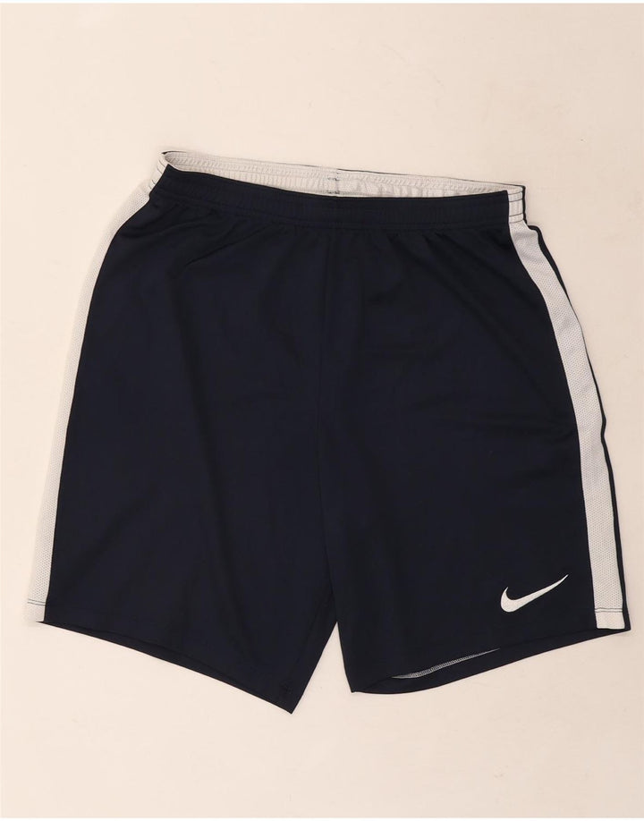 Pantaloncini sportivi Nike Dri Fit da uomo, grandi, in poliestere color block blu navy