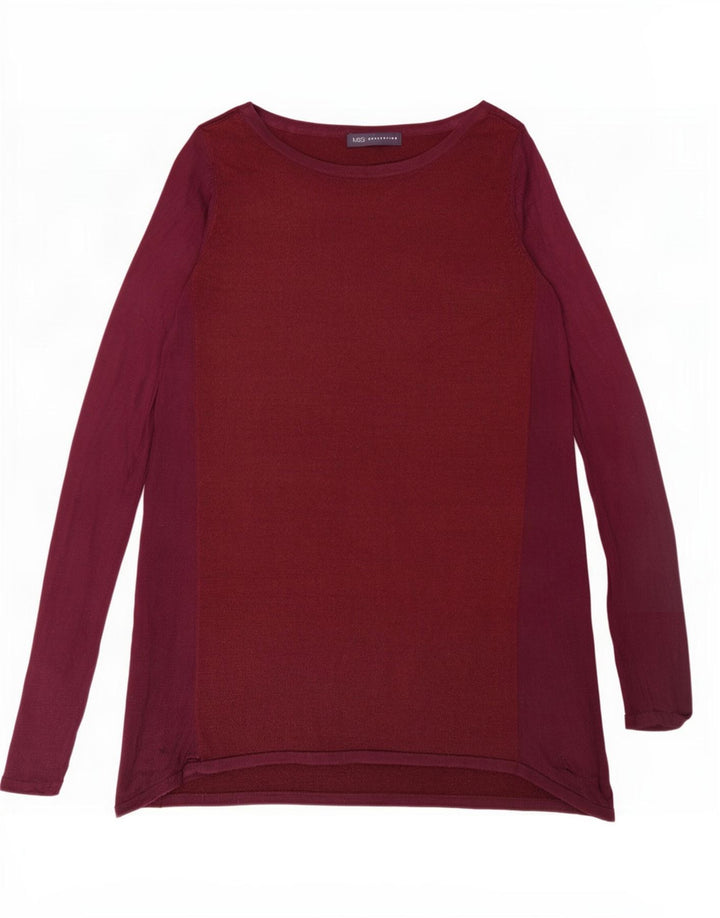 Top tunica da donna Marks & Spencer UK 10 piccolo acrilico bordeaux