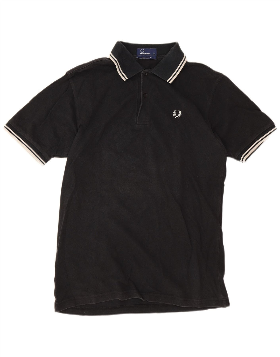 Polo da uomo Fred Perry in cotone nero medio