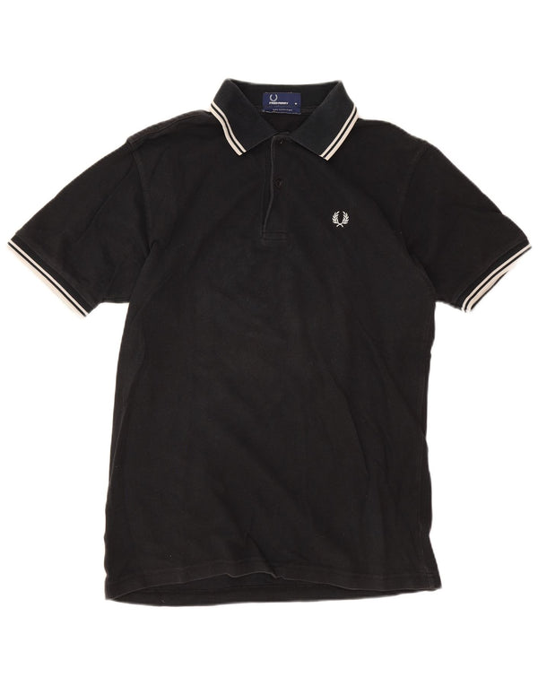 Polo da uomo Fred Perry in cotone nero medio