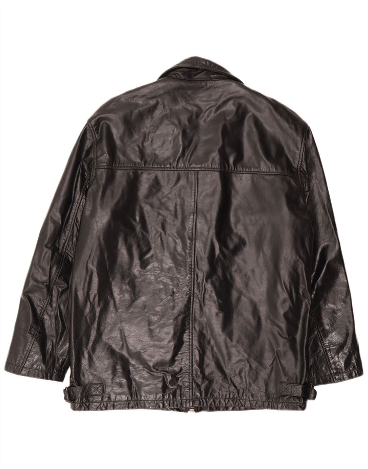 Giacca in pelle da uomo N.L.C UK 40 grande nera
