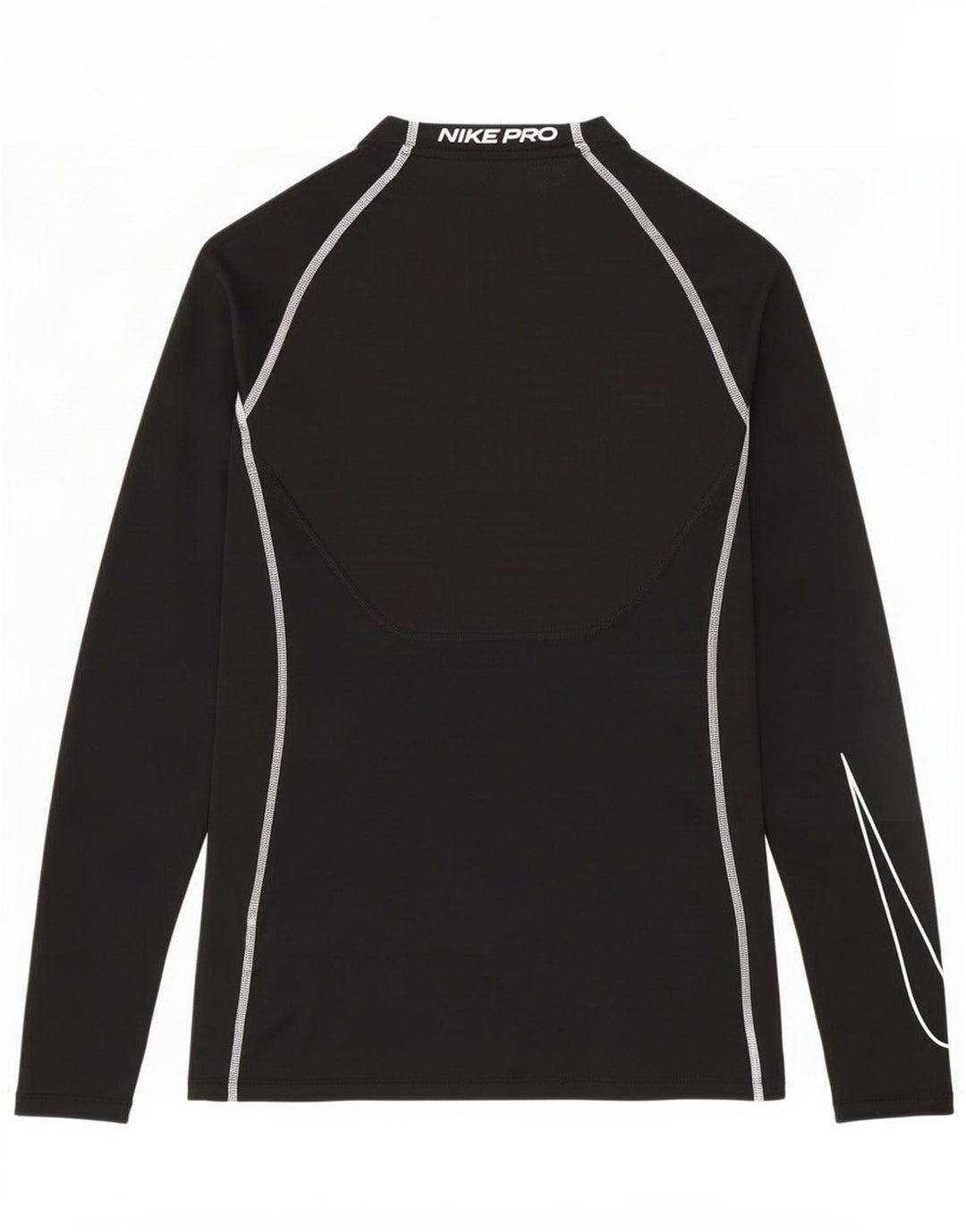 Top Nike da uomo con vestibilità attillata grafica a maniche lunghe, piccola, in poliestere nero