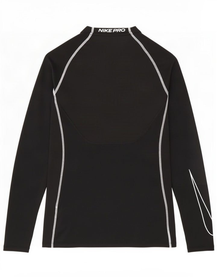 Top Nike da uomo con vestibilità attillata grafica a maniche lunghe, piccola, in poliestere nero