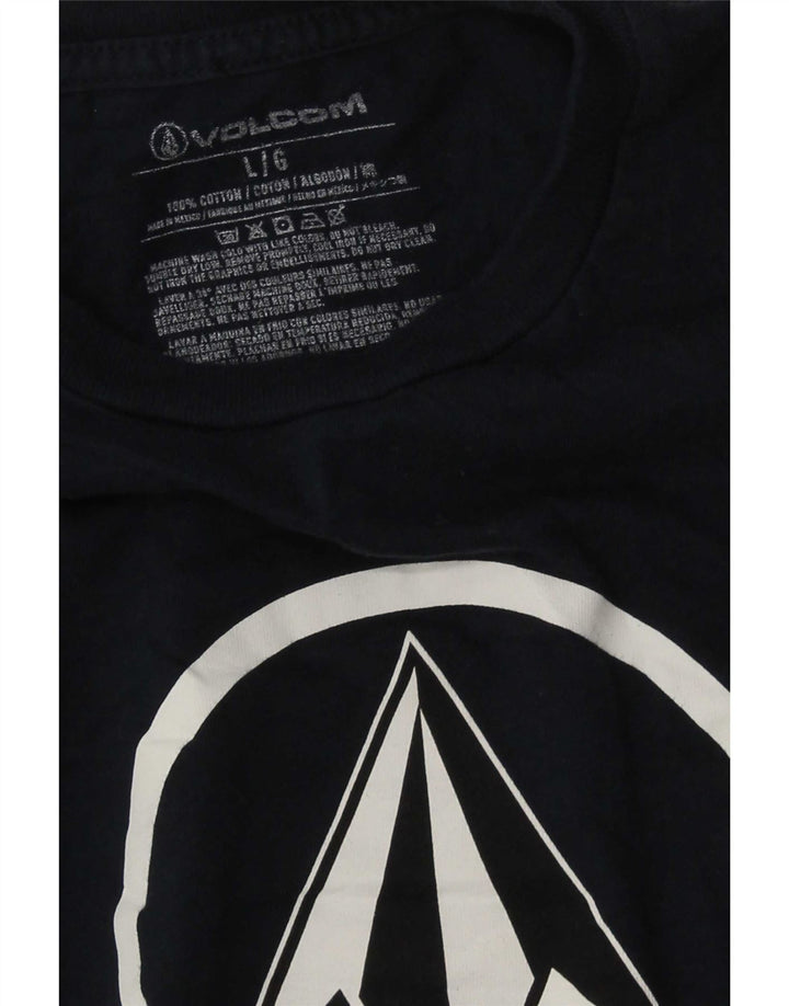T-shirt grafica da uomo Volcom Top grande in cotone blu navy