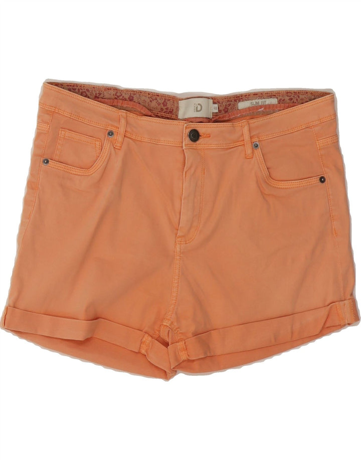 DACK'S Womens Slim Fit Denim Shorts IT 48 XL W32  Orange Cotton Vintage Dack's and Second-Hand Dack's from Messina Hembry 