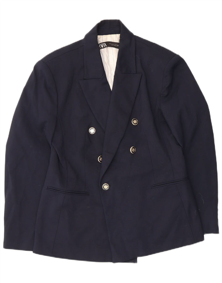 Giacca blazer doppiopetto da donna Zara UK 18 XL blu navy