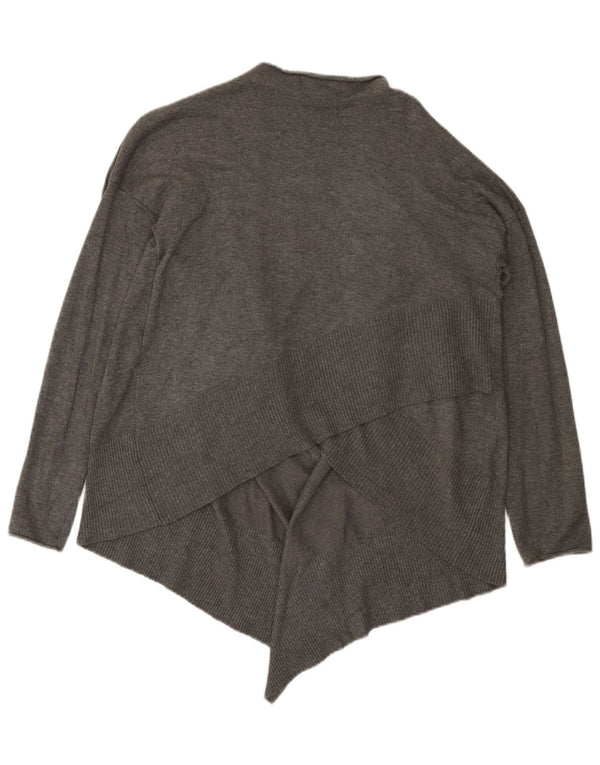 Maglione cardigan aperto asimmetrico oversize da donna Zara UK 10 piccolo grigio